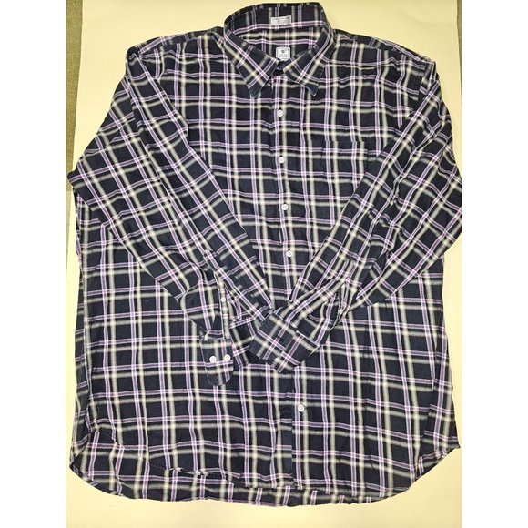 Peter Millar black plaid long sleeve button down shirt. Size XXL - Picture 1 of 5